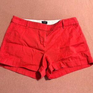 J. Crew Red Women's Shorts with White Waistband